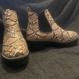 Faux Snake Skin Booties
